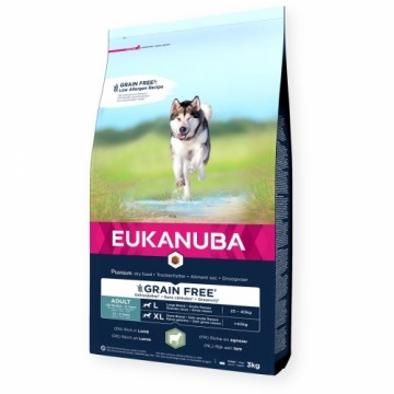 Сухой корм для собак - Eukanuba Adult, LARGE, GRAIN FREE, ягненок и рис, 3 кг