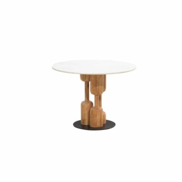 Dining Table Home ESPRIT Marble Acacia 106 x 106 x 76 cm