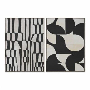 Canvas Home ESPRIT Black Beige polystyrene Canvas Modern 103 x 4,5 x 143 cm (2 Units)