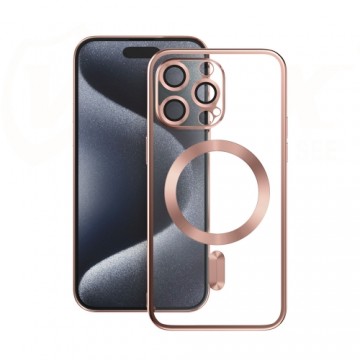 Vmax Electroplating Mag TPU case for iPhone 16 Pro 6,3" rose gold