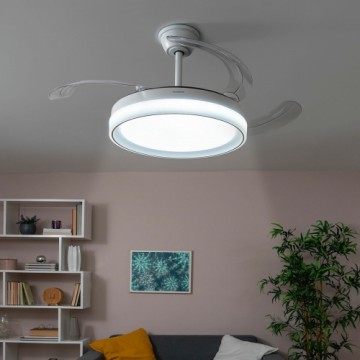 LED Ceiling Fan with 4 Retractable Blades Blalefan InnovaGoods White 72 W Ø49,5-104 cm (Refurbished C)