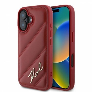 Karl Lagerfeld KLHCP16SPQDSMGR iPhone 16 6.1" czerwony|red hardcase Quilted Signature