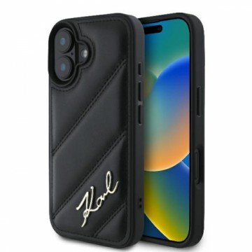 Karl Lagerfeld KLHCP16SPQDSMGK iPhone 16 6.1" czarny|black hardcase Quilted Signature