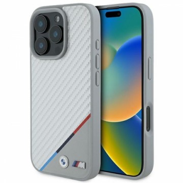 BMW BMHMP16X23PUDTS iPhone 16 Pro Max 6.9" szary|grey hardcase M Carbon Tricolor Line MagSafe