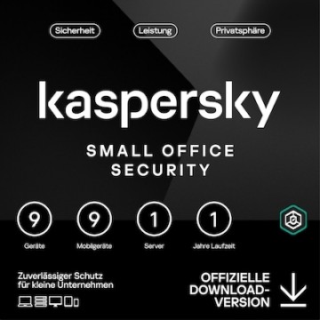 Kaspersky Small Office Security [9 Geräte - 1 Jahr] Base 9 Geräte + 9 Mobilgeräte + 1 Dateiserver - 1 Jahr