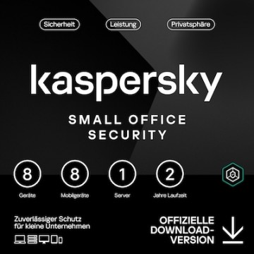 Kaspersky Small Office Security [8 Geräte - 2 Jahre] Base 8 Geräte + 8 Mobilgeräte + 1 Dateiserver - 2 Jahre