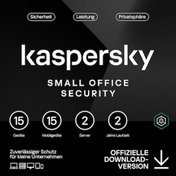 Kaspersky Small Office Security [15 Geräte - 2 Jahre] Base 15 Geräte + 15 Mobilgeräte + 2 Dateiserver - 2 Jahre