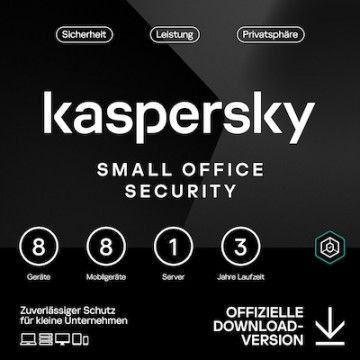 Kaspersky Small Office Security [8 Geräte - 3 Jahre] Base 8 Geräte + 8 Mobilgeräte + 1 Dateiserver - 3 Jahre