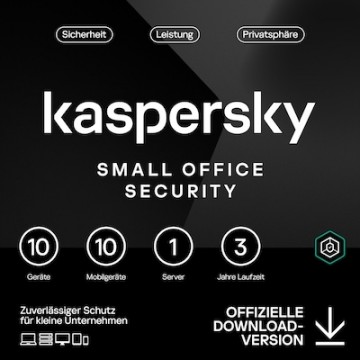 Kaspersky Small Office Security [10 Geräte - 3 Jahre] Base 10 Geräte + 10 Mobilgeräte + 1 Dateiserver - 3 Jahre