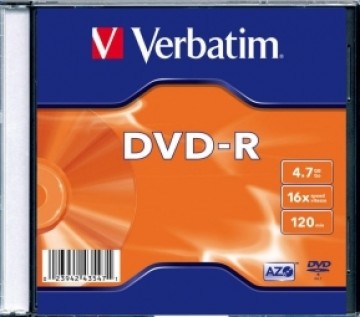 Matricas DVD-R AZO Verbatim 4.7GB 16x, 20 Pack Slim