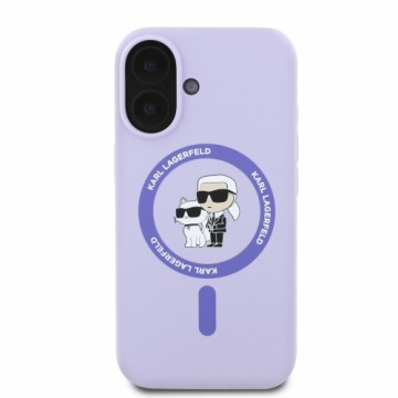 Karl Lagerfeld KLHMP16SSCMKCRHU iPhone 16 6.1" fioletowy|purple hardcase Silicone Karl&Choupette Ring MagSafe