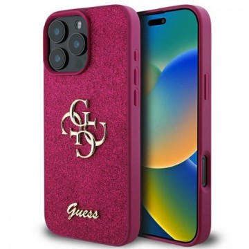 Guess GUHCP16LHG4SGU iPhone 16 Pro 6.3" fioletowy|purple hardcase Glitter Script Big 4G