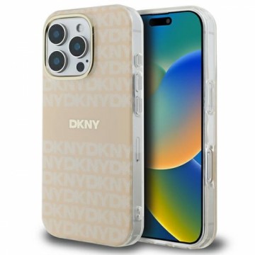 DKNY DKHMP16LHRHSEP iPhone 16 Pro 6.3" różowy|pink hardcase Repeat texture patern & Stripe MagSafe