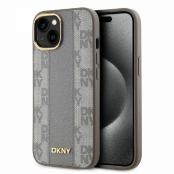 DKNY DKHMP14SPCPVSLE iPhone 14 6.1" beżowy|beige hardcase Leather Checkered Mono Pattern MagSafe