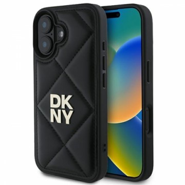 DKNY DKHCP16SPQDSLK iPhone 16 6.1" czarny|black Quilted Stack Logo