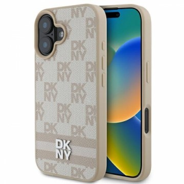 DKNY DKHCP16SPCPTSSP iPhone 16 6.1" różowy|pink hardcase Checkered Pattern & Printed Stripes