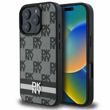 DKNY DKHCP16LPCPTSSK iPhone 16 Pro 6.3"  czarny|black hardcase Checkered Pattern & Printed Stripes