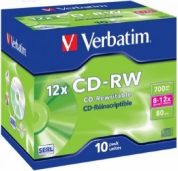 Matricas CD-RW SERL Verbatim 700MB 10x-12x 10 Pack Jewel