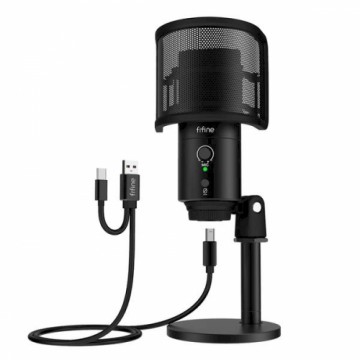 Fifine K683B microphone for gaming | podcasts | streams black + holder