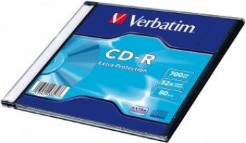 Verbatim Blank CD-R 700MB 1x-52x Extra protection | Single Wrap Slim