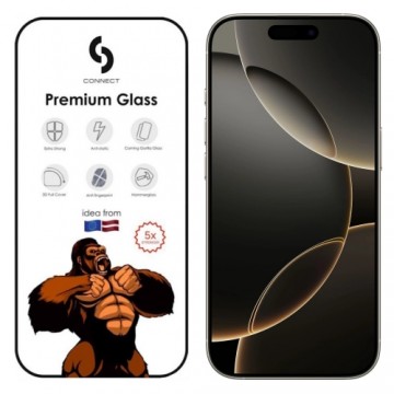 Connect Сonnect Corning Gorilla Ультра прочное 3D Стекло для Apple iPhone 16 Pro Черная рамка