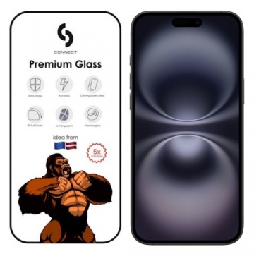 Connect Сonnect Corning Gorilla Ультра прочное 3D Стекло для Apple iPhone 16 Plus Черная рамка