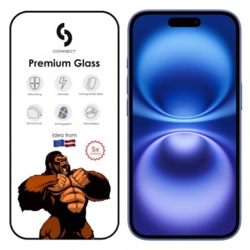 Connect Сonnect Corning Gorilla Ультра прочное 3D Стекло для Apple iPhone 16 Черная рамка