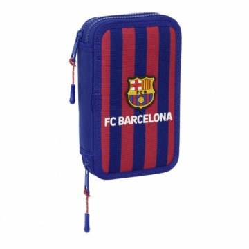 Double zīmuļu futrālis F.C. Barcelona Sarkanbrūns Tumši Zils 12.5 x 19.5 x 4 cm 28 Daudzums