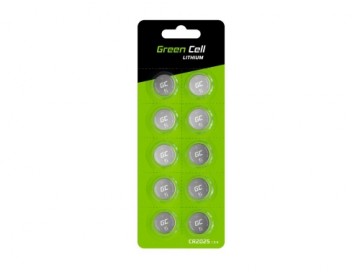 Green Cell Blister 10x Lithium Battery CR2025 3V 160mAh Button