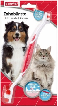 Beaphar double-headed toothbrush for dogs and cats