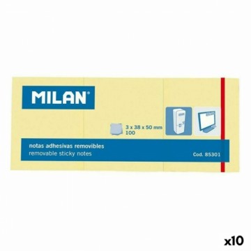 Sticky Notes Milan 3 in 1 Yellow 38 x 50 mm (10 Units)