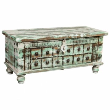 Chest Alexandra House Living White Green Mango wood 42 x 45 x 98 cm Aged finish