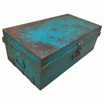 Decorative suitcase Alexandra House Living Blue Iron Traditional style 42 x 27 x 74 cm