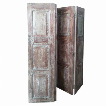 Folding screen Alexandra House Living Brown Acacia Mango wood 3 x 178 x 182 cm Traditional style