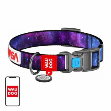 Waudog nylon dog collar with QR code "NASA21", size XL