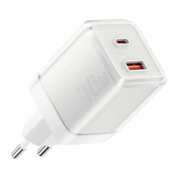 Essager Wall charger Yueqi 70W GaN USB-C + USB-A (white)