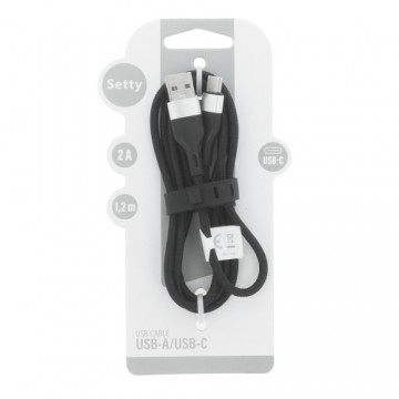 Setty USB - USB-C cable 1,2 m 2A KNA-C-1.221 black