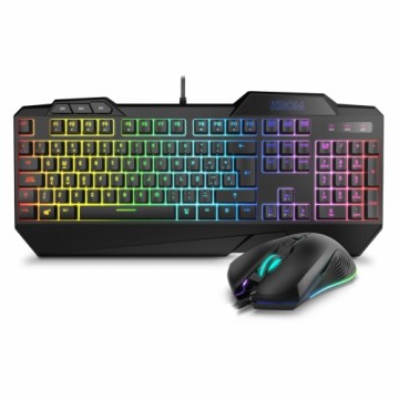 Игровые клавиатура и мышь Krom Krusher RGB Чёрный