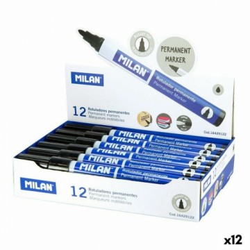 Flomasteru Komplekts Milan Melns 4 mm (12 gb.)