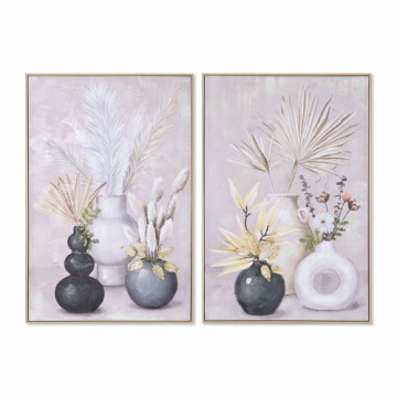 Painting Home ESPRIT Canvas MDF Wood Vase Scandinavian 62 x 4 x 92 cm (2 Units)