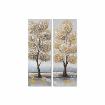 Glezna Home ESPRIT Bronza Canvas Koks MDF Koks Tradicionāls 30 x 3 x 90 cm (2 gb.)