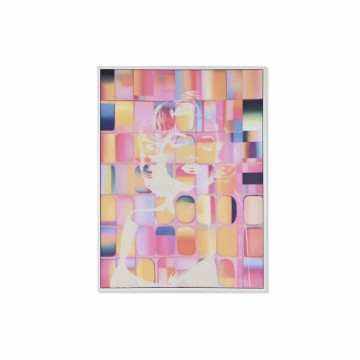 Painting Home ESPRIT Yellow Blue White Pink polystyrene Canvas Modern 94 x 4 x 123,5 cm (2 Units)