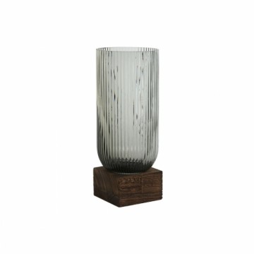 Vase Home ESPRIT Brown Grey Wood Crystal Modern 12 x 12 x 29,5 cm