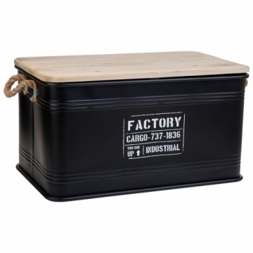 Chest Alexandra House Living Factory Black Hemp Metal Fir wood 38 x 60 x 33 cm