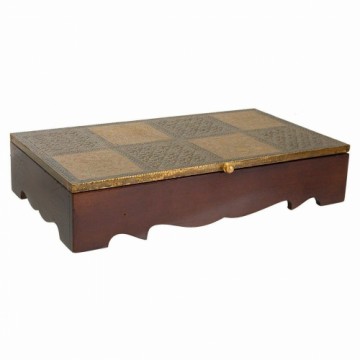 Jewelry box Alexandra House Living Dark brown Brass Mango wood MDF Wood 20 x 7 x 33 cm