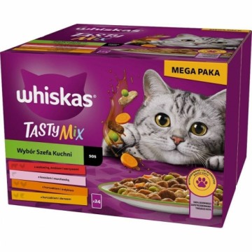 Kaķu barība Whiskas Adult Chef's Choice Cālis Laša krāsas Turcija Teļa gaļa Menca 85 g 24 x 85 g