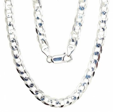 Silver chain Curb 5.9 mm, diamond cut #2400082, Silver 925°, length: 45 cm, 21.7 gr.