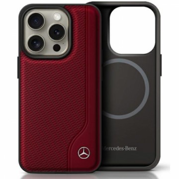 Mercedes MEHMP16X23RBGVR iPhone 16 Pro Max 6.9" czerwony|red hardcase MB Wood Imitation Leather MagSafe