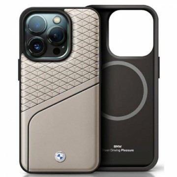 BMW BMHMP16L23RDCLG iPhone 16 Pro 6.3" szary|grey hardcase Sign Leather Textured and Line MagSafe