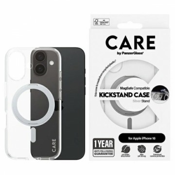 CARE by PanzerGlass Feature Kickstand Case iPhone 16 6.1" srebrny|silver MagSafe 1325